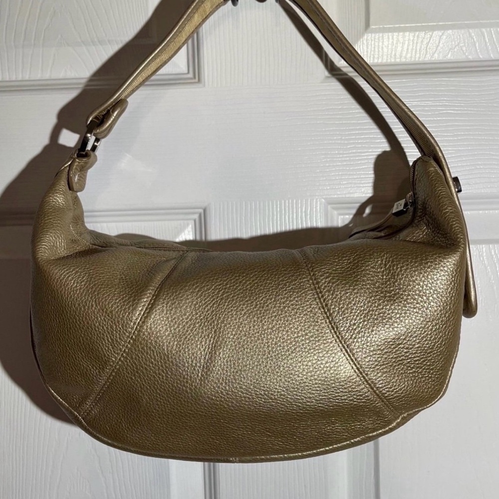 The Sak Leather Shoulder Bag Metallic Gold  Barrel Bag Pink Label - Picture 3 of 12